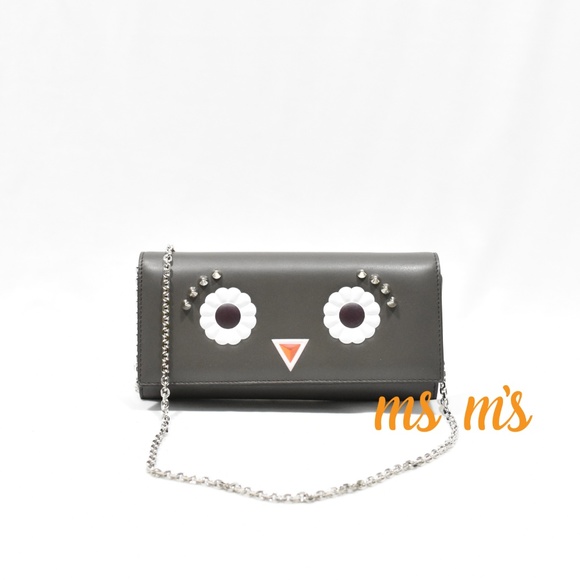 NIB Fendi Faces Leather Wallet on Chain Clutch - Picture 8 of 8